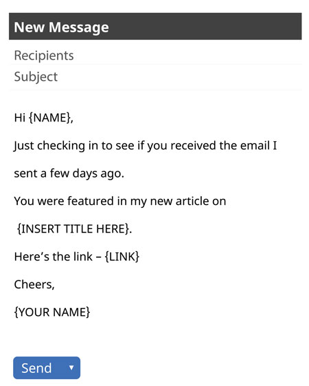 List post-follow-up email template